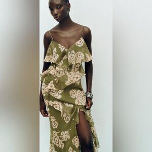 New ZARA flora print midi dress